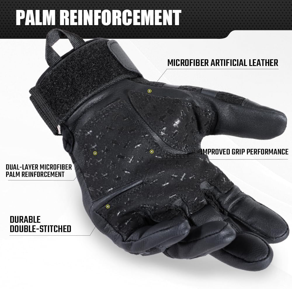 Gant Tactique, Gants De Moto, Gants À Écran Tactile Plein Doigt Pour La Course De VTT, Escalade, Chasse, Motocross, Airsoft, Paintball Et Autres Sports De Plein Air