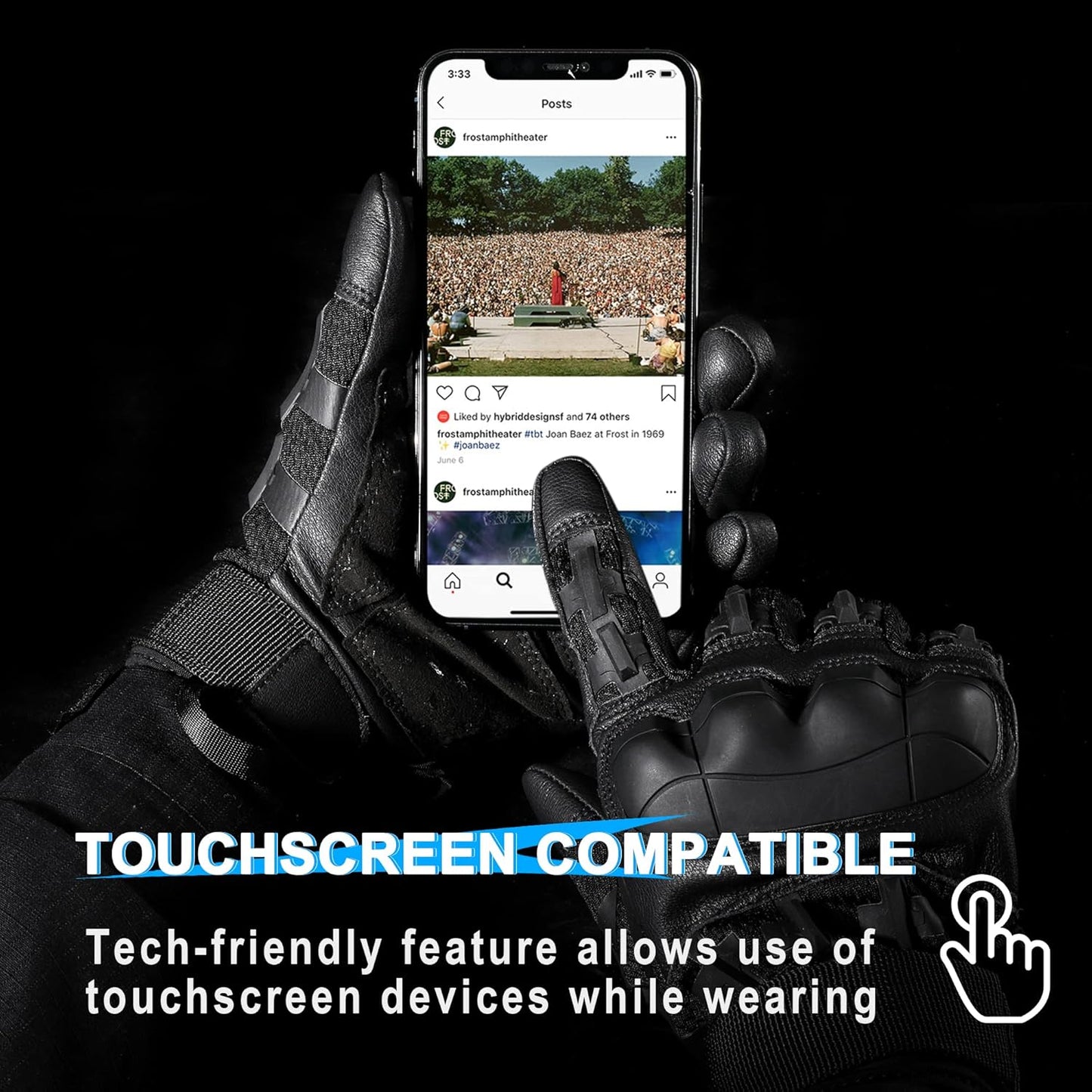 Gant Tactique, Gants De Moto, Gants À Écran Tactile Plein Doigt Pour La Course De VTT, Escalade, Chasse, Motocross, Airsoft, Paintball Et Autres Sports De Plein Air