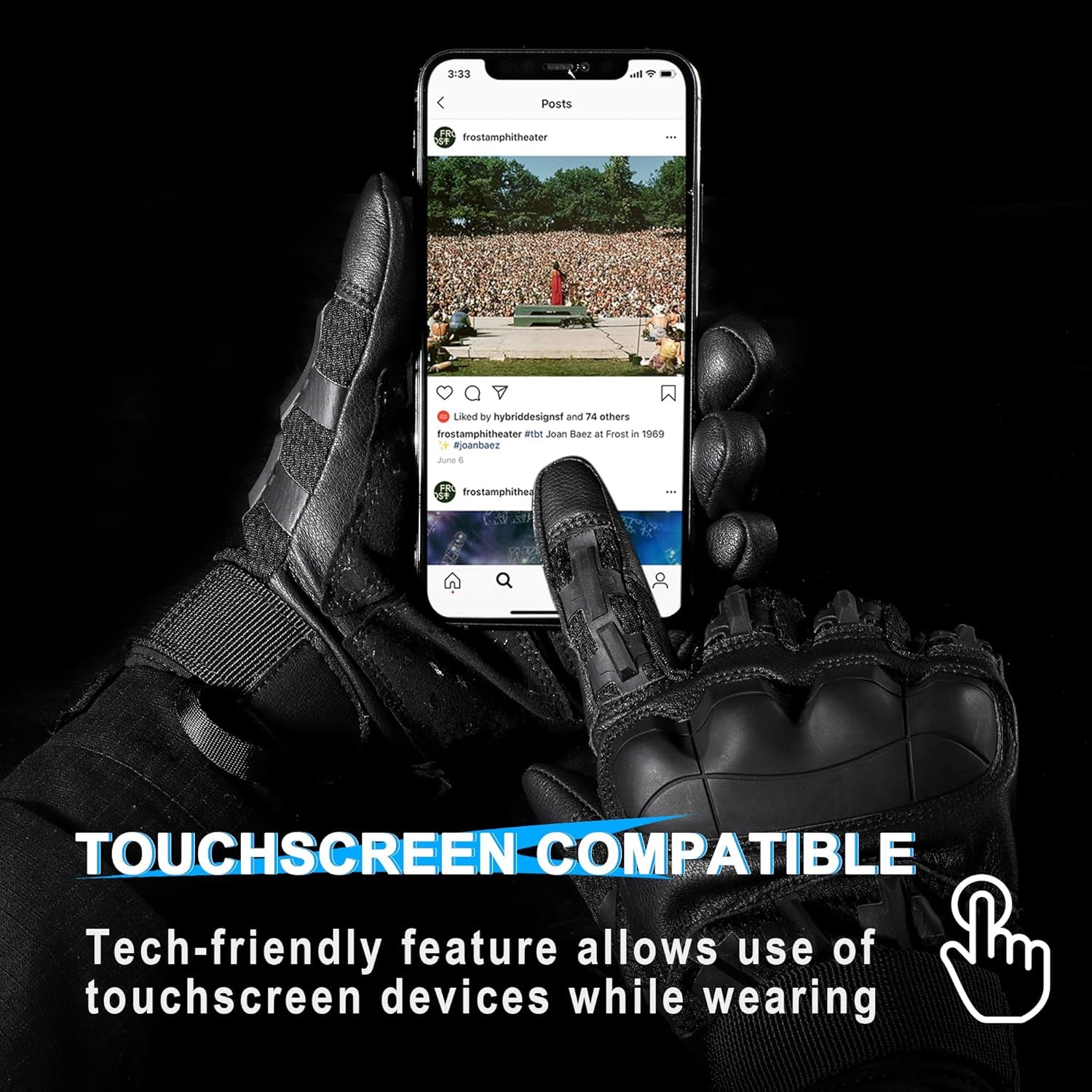 Gant Tactique, Gants De Moto, Gants À Écran Tactile Plein Doigt Pour La Course De VTT, Escalade, Chasse, Motocross, Airsoft, Paintball Et Autres Sports De Plein Air